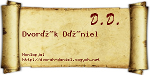 Dvorák Dániel névjegykártya